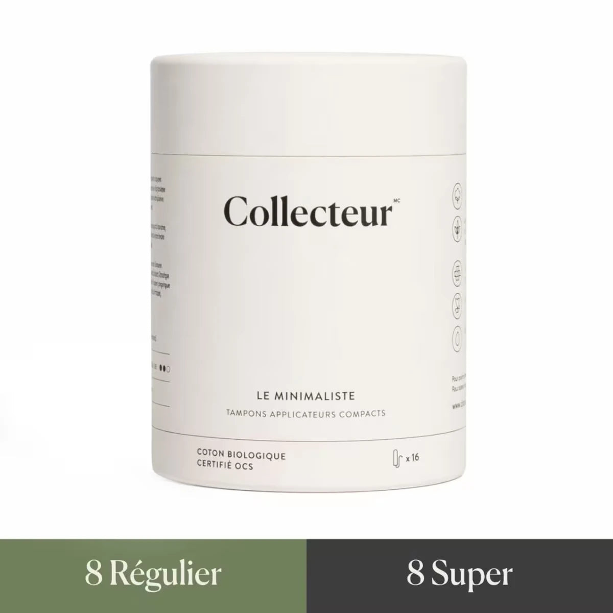Tampons en coton 100 % biologique certifié, format varié
