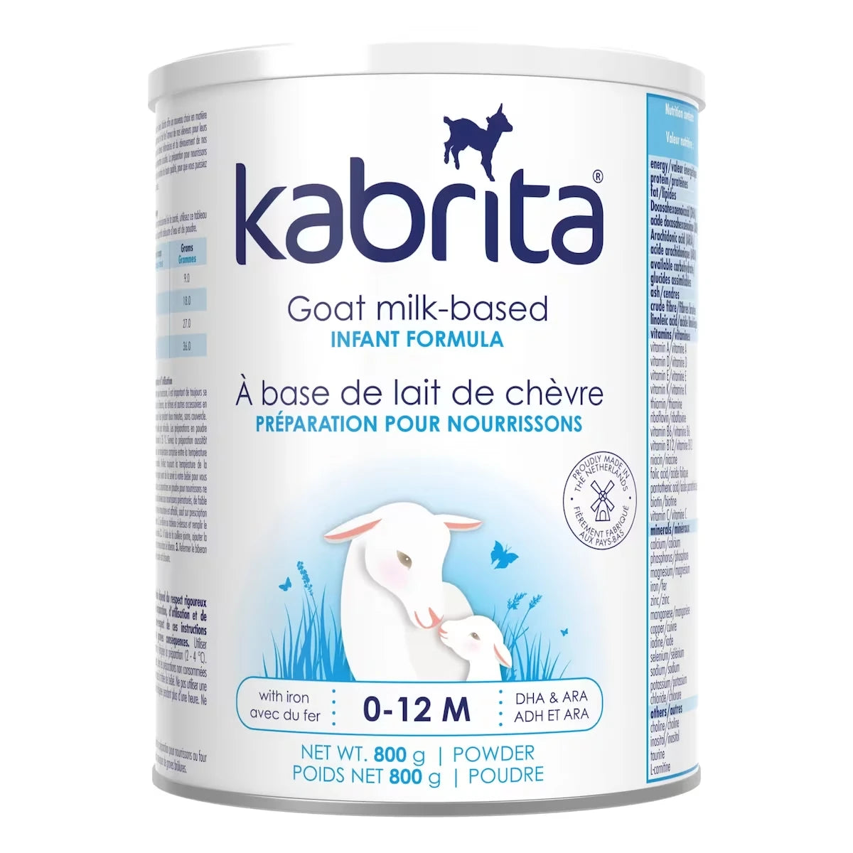 À base de lait de chèvre préparation pour nourrissons