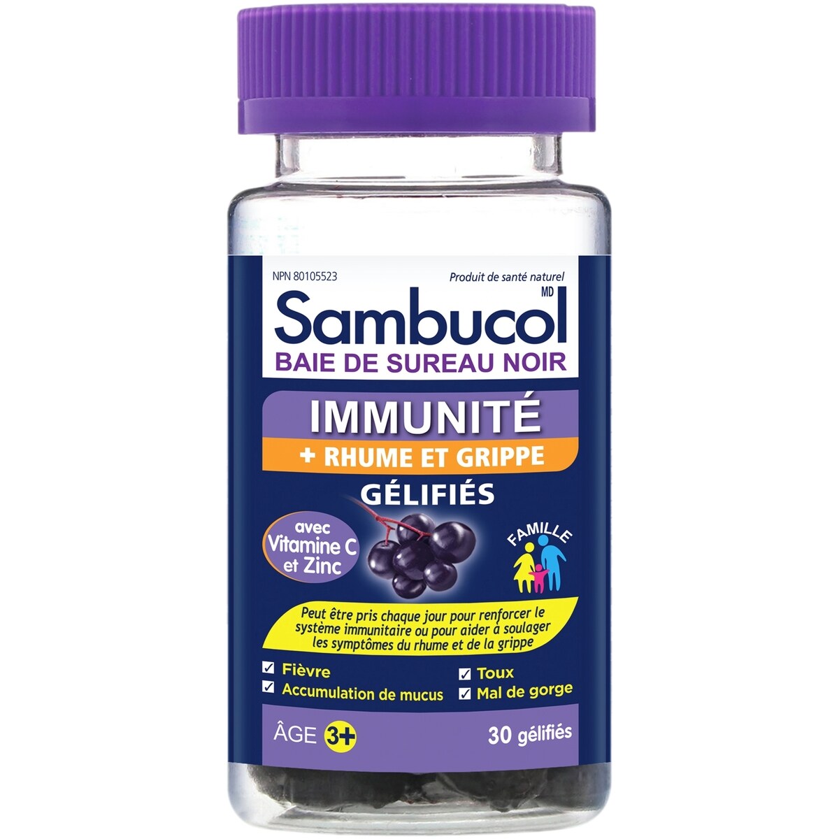 Black Sureau Immunité + Gélifiés Soulagement Du Rhume Et De La Grippe