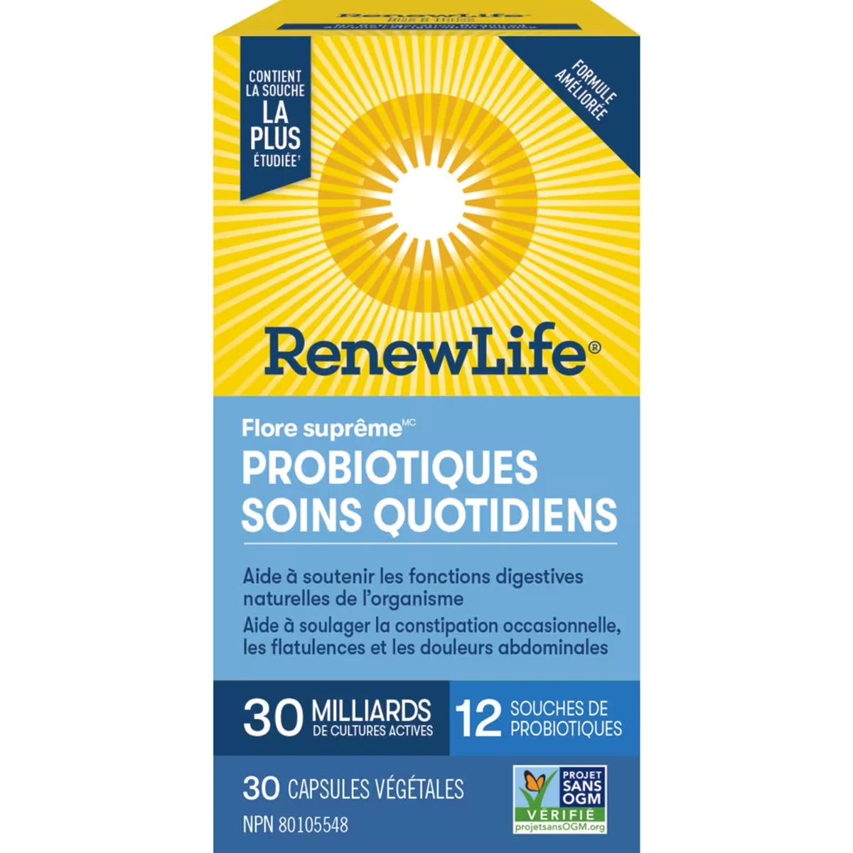 Supplément de probiotiques Flore suprêmeMC Soins quotidiens, 30 milliards de cultures actives