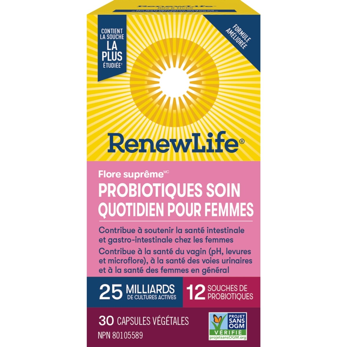 Supplément de probiotiques Flore suprêmeMC Soin quotidien pour femmes, 25 milliards de cultures actives
