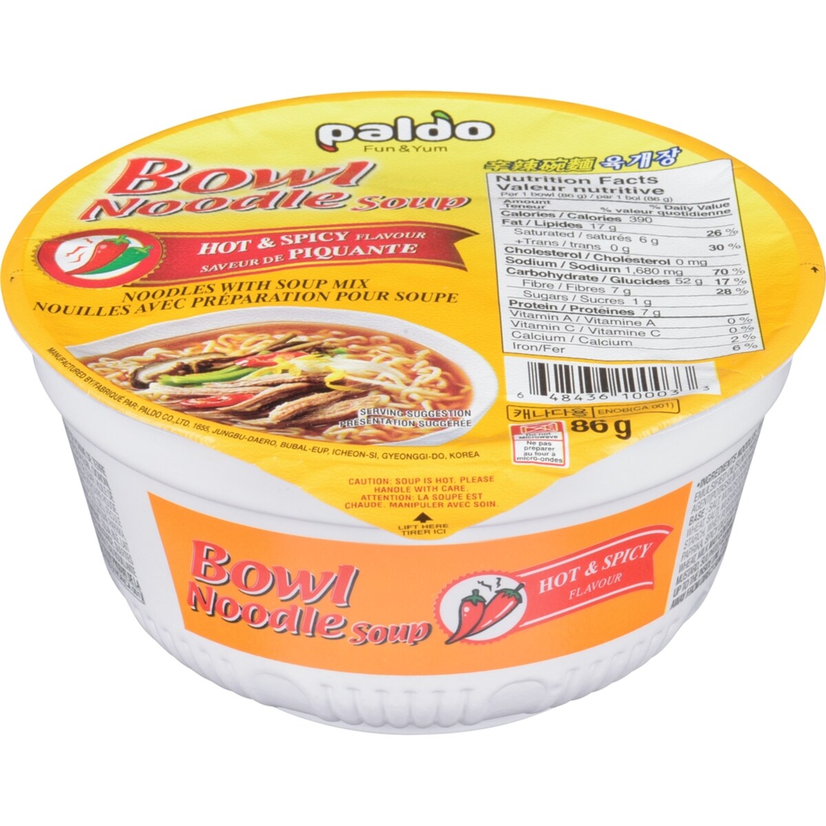 Nouilles avec préparation pour soupe saveur de piquante