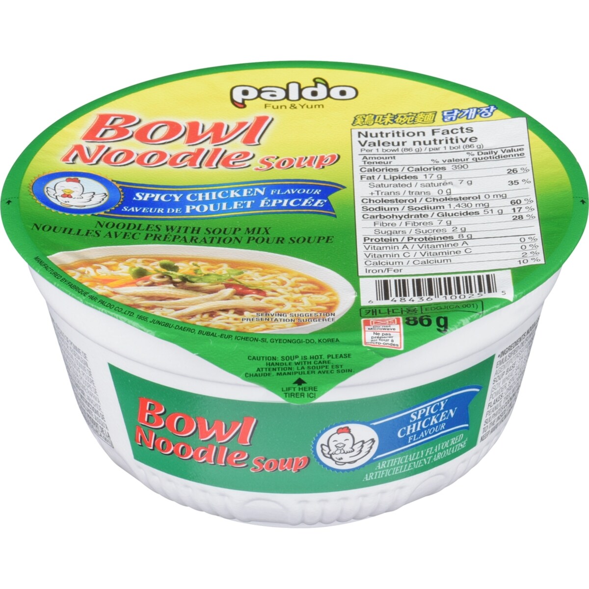 Nouilles avec préparation pour soupe saveur de poulet épicée