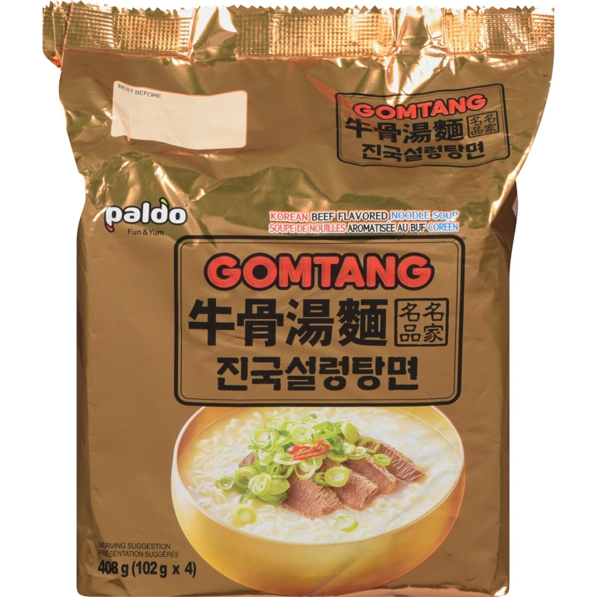 Gomtang Nouilles Orientales Style avec Base de Soupe Saveur de Boeuf 408 g ( x 4)