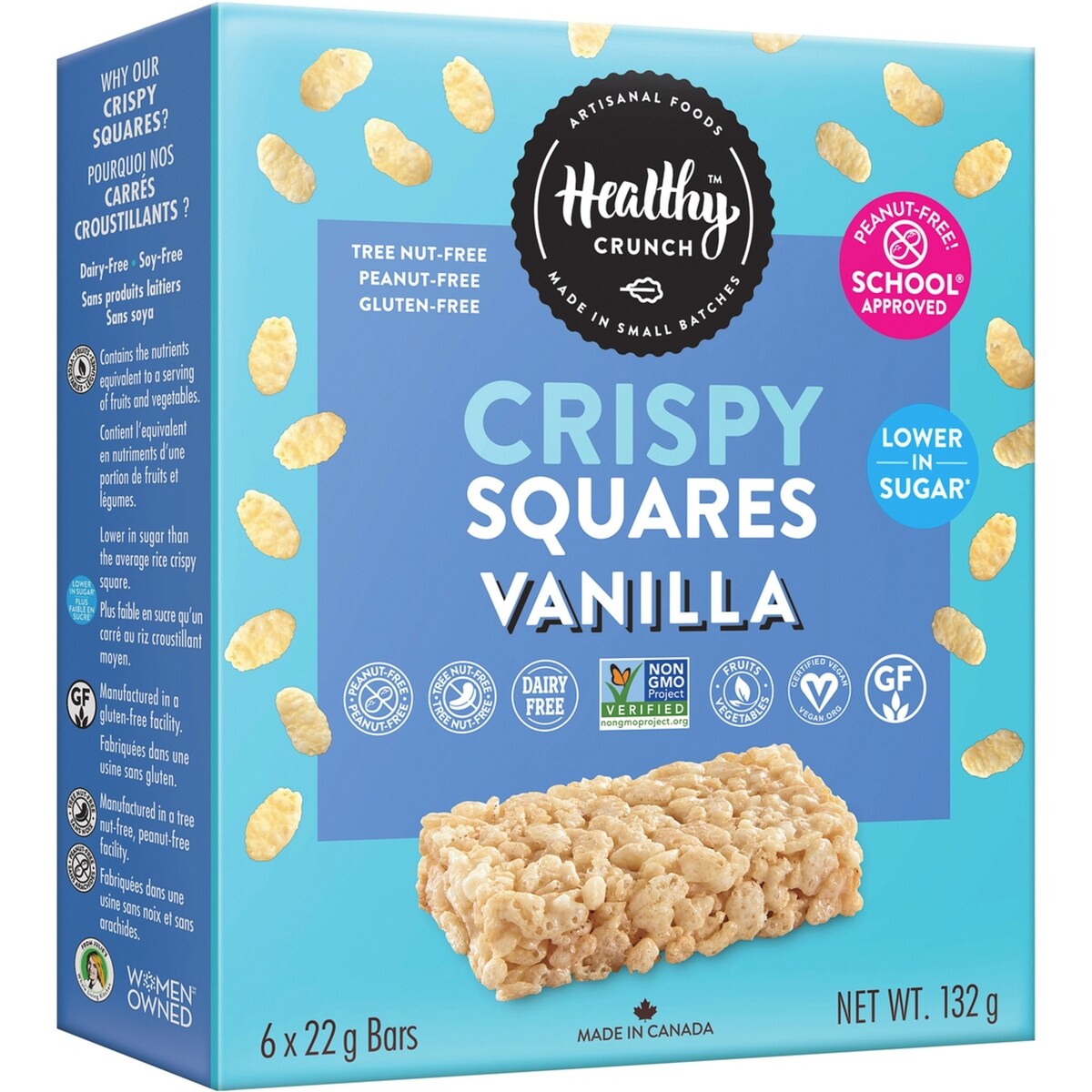 Carrés au riz à la vanille