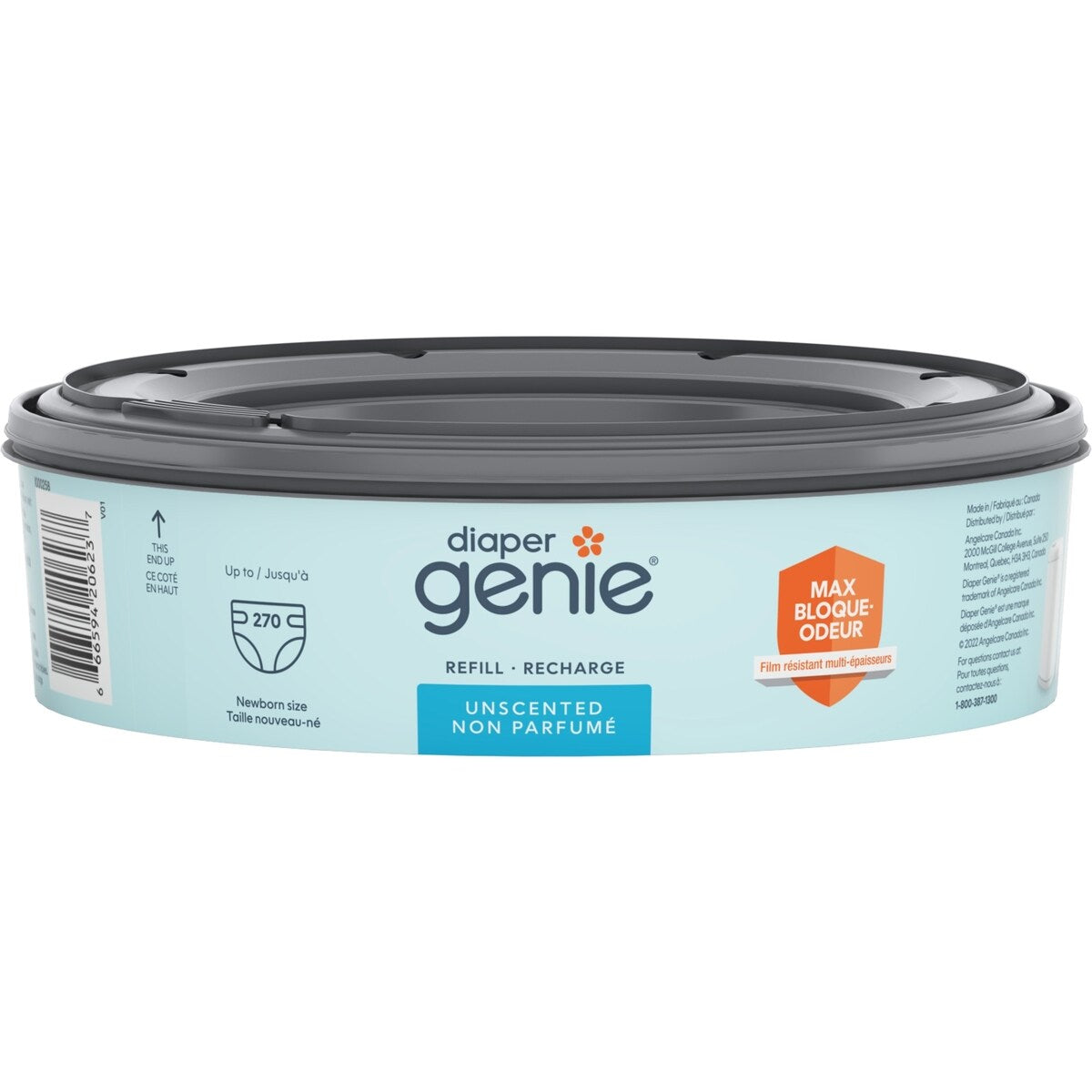 Recharge ronde non-parfumée pour poubelle à couches Diaper Genie Emballage de 1 recharge