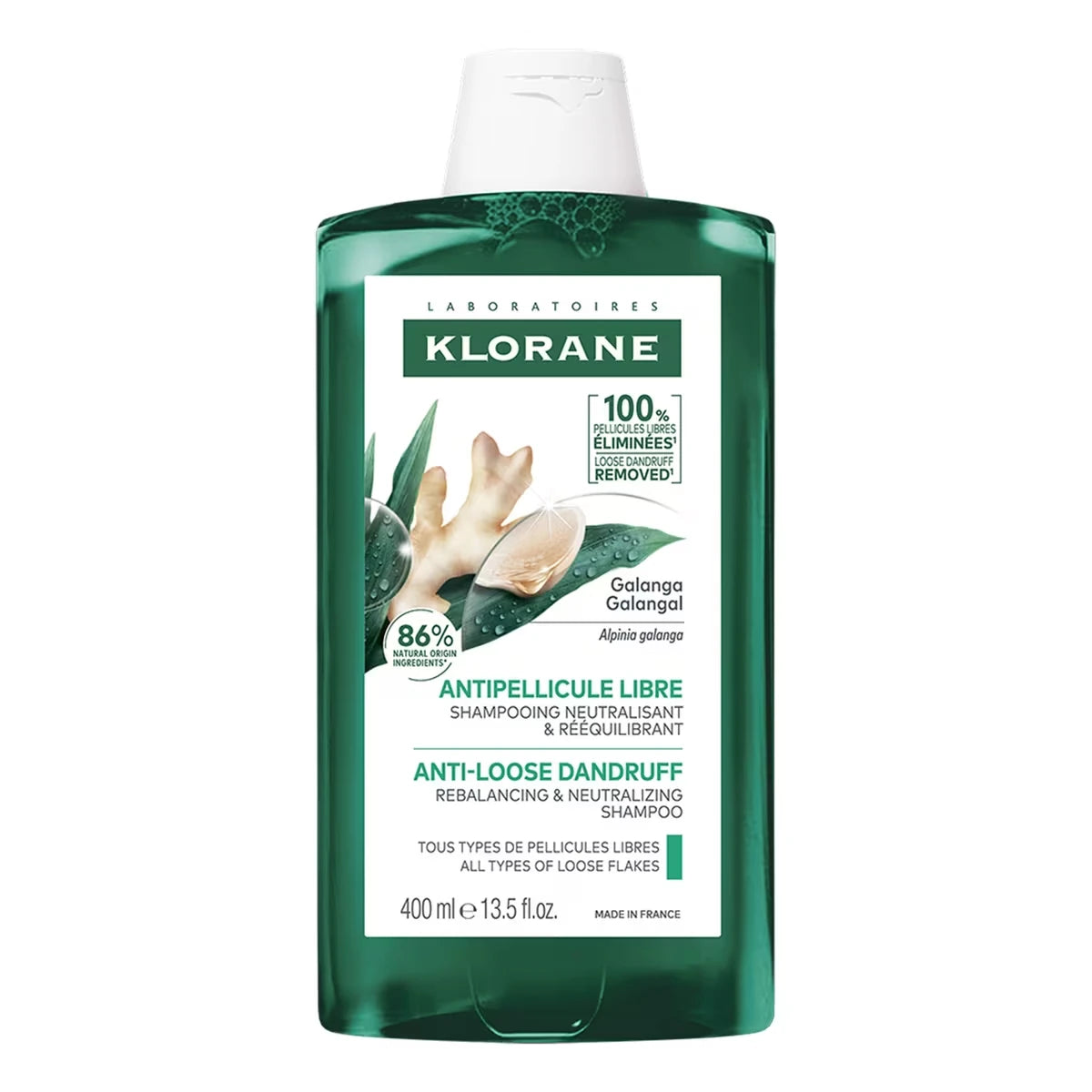 Shampooing Neutralisant et Rééquilibrant au Galanga - Anti-pellicules libres - Formule haute tolérance - 400 ml