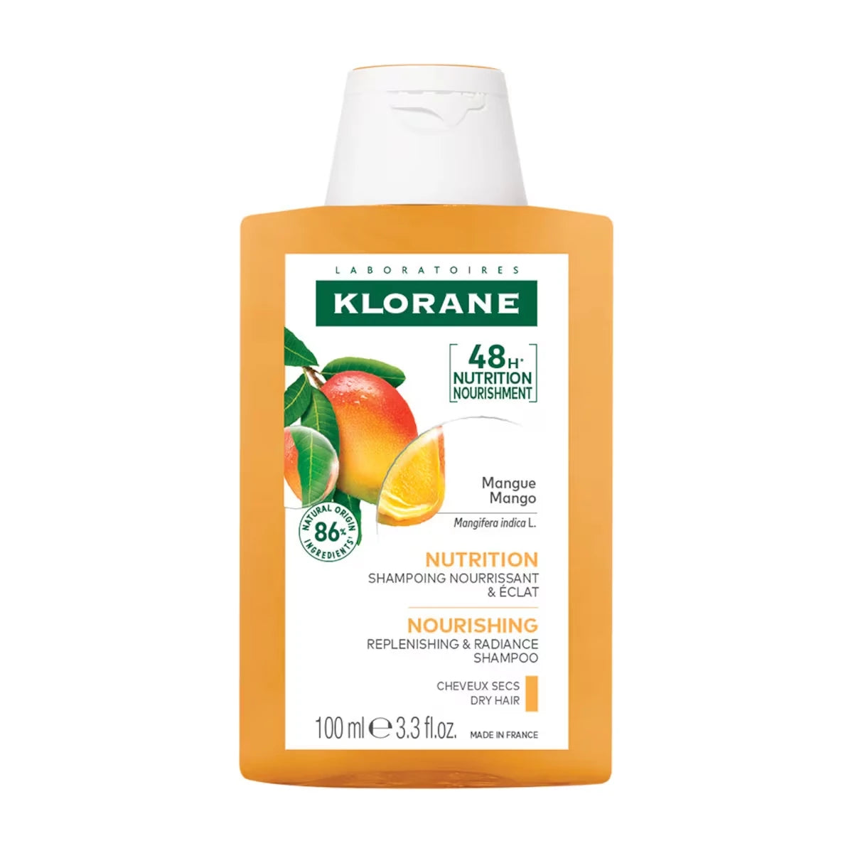 Shampooing Nutrition à la Mangue - Protège et ravive l'éclat - Cheveux secs - 100 ml