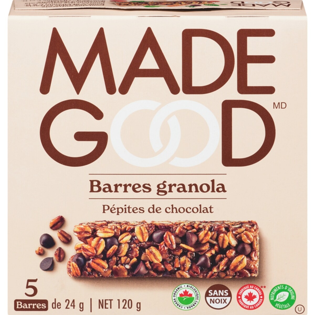 Barres granola P�pites de chocolat Bo�te de 5 barres