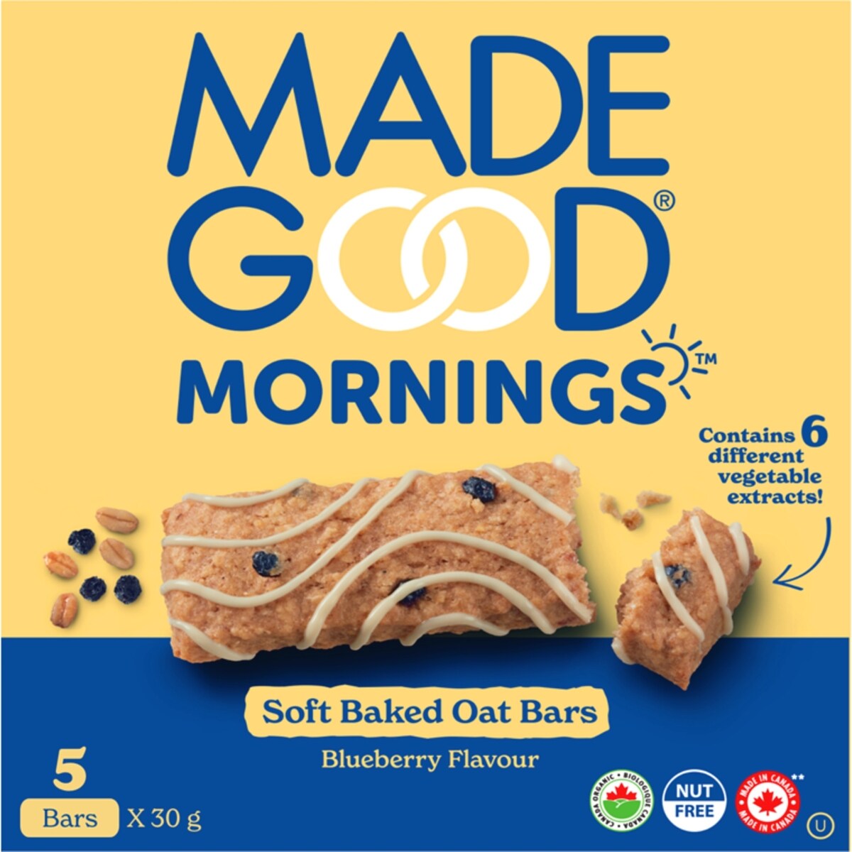 Barres moelleauses � l'avoine Saveur de bleuets Bo�te de 5 barres