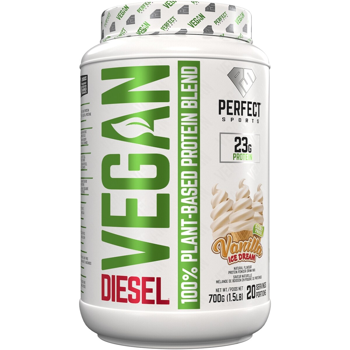 Poudre de protéines 100 % végétales DIESEL - Vanille