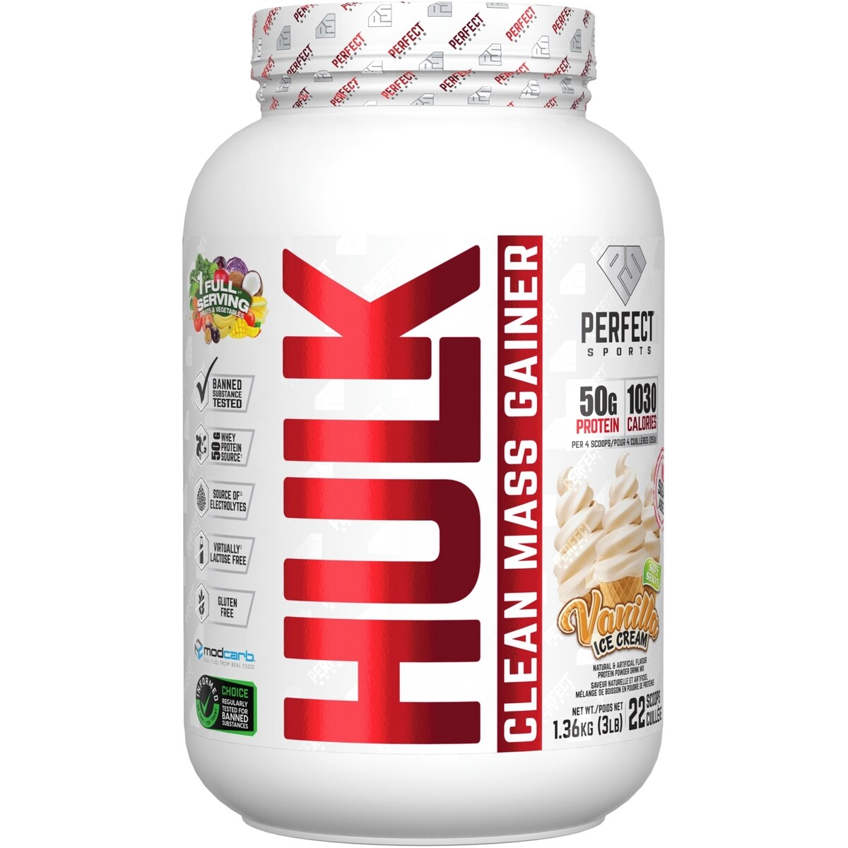 Crème Glacée À La Vanille Hulk Mass Gainer