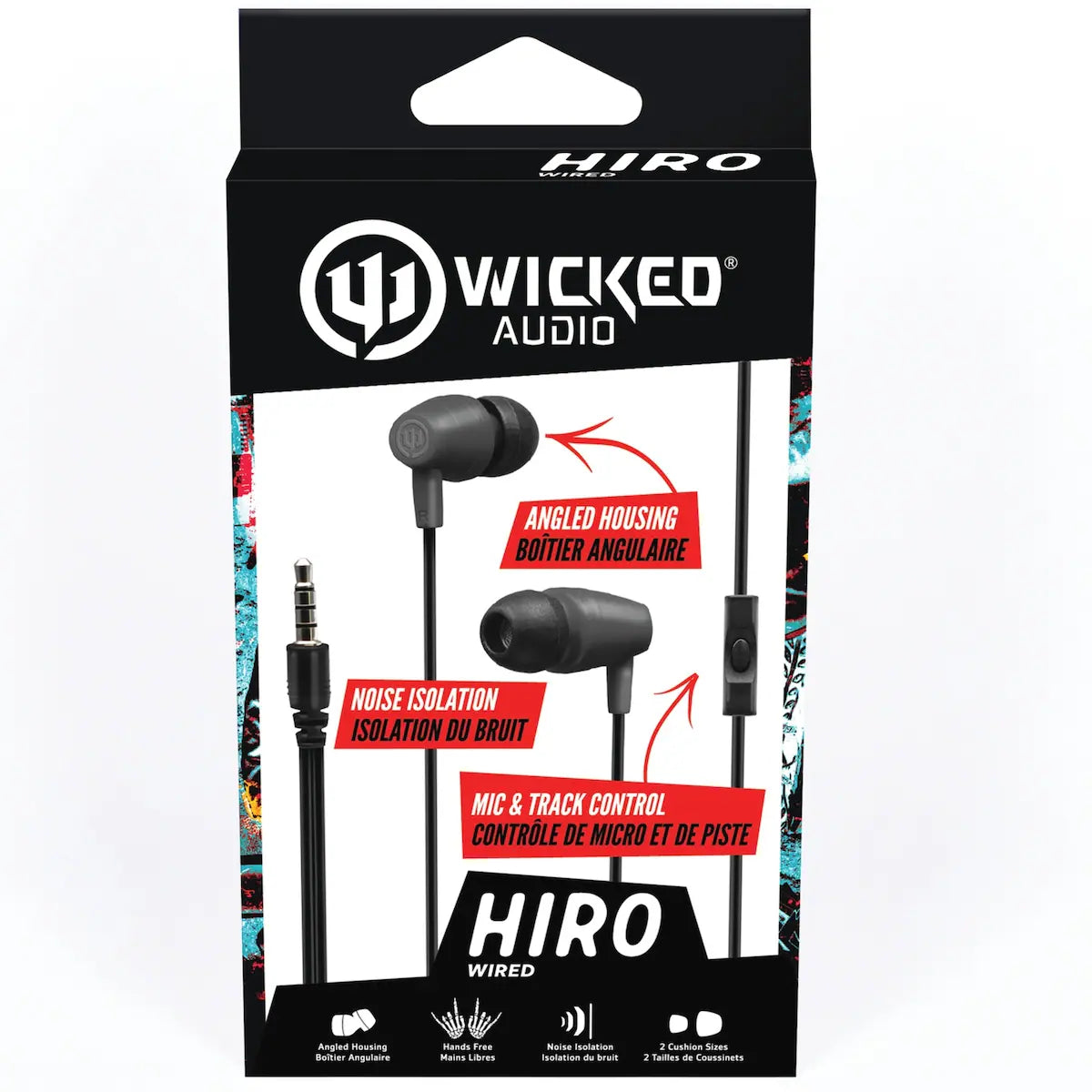 Hiro écouteurs-boutons câblés avec microphone