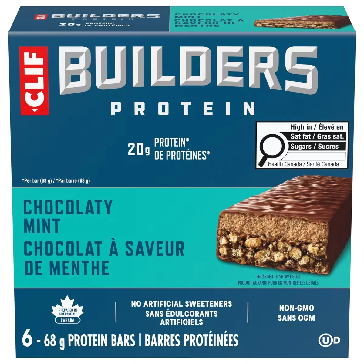 Builder'S - Barre De Prot�Ine - Chocolat à La Menthe - (Barre Sans Ogm De 68 G, 6 Barres)