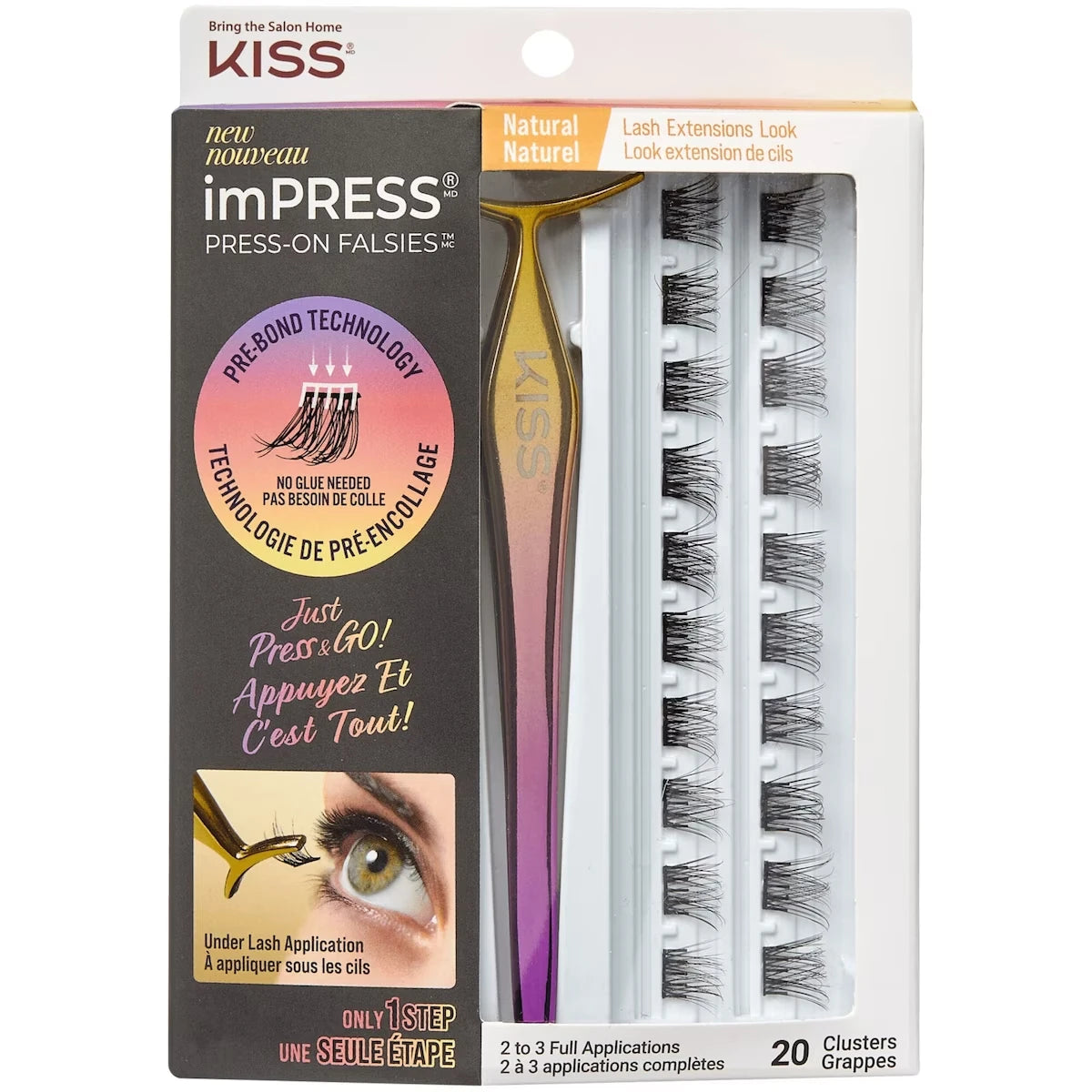 Impress Press-On Falsies Eyelashes, Natural