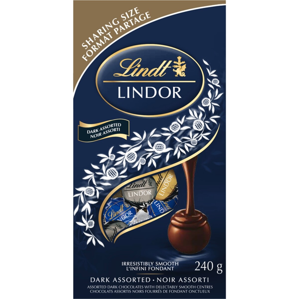 Truffes LINDOR assorties au chocolat noir – Sachet