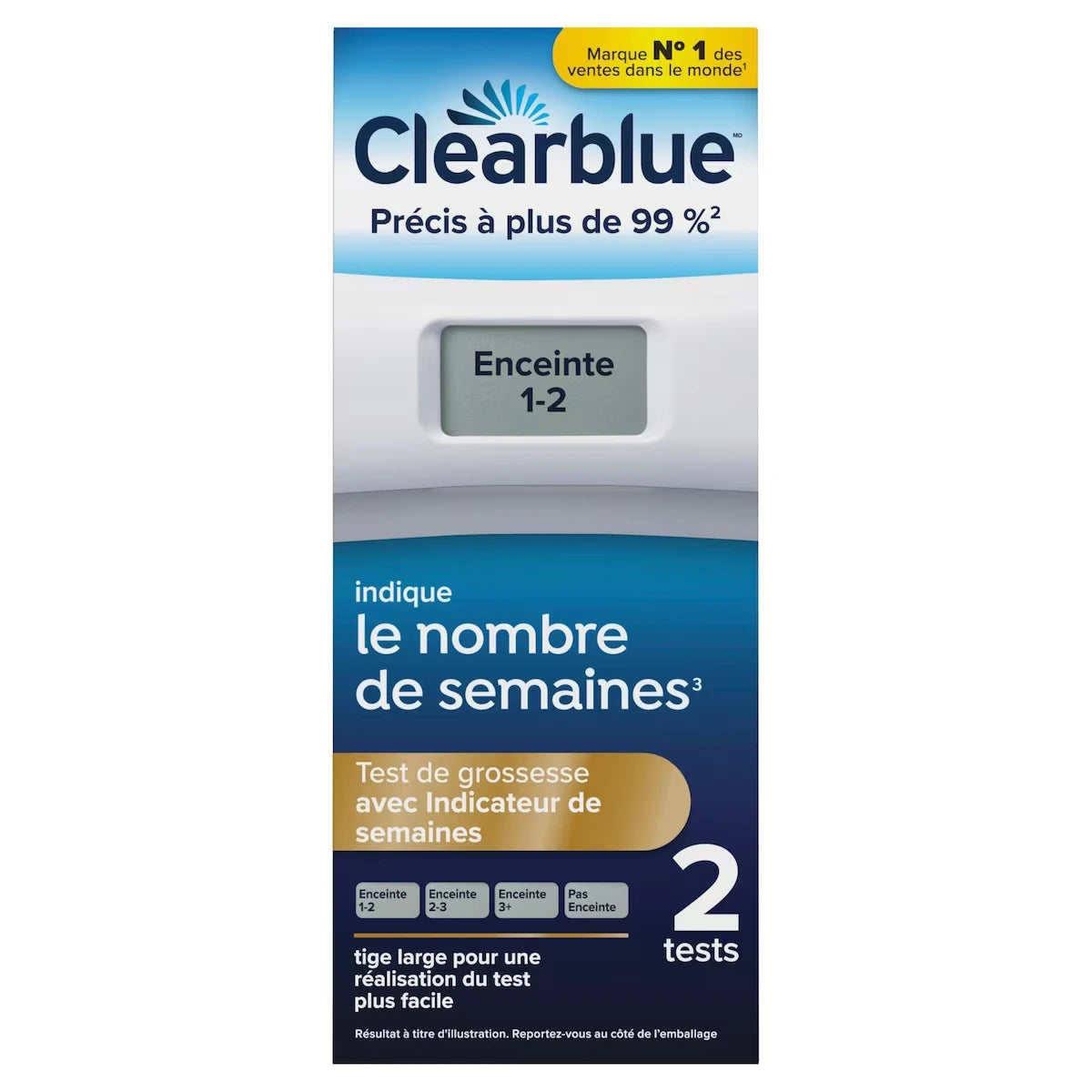 2 Tests de grossesse avec indicateur de semaines