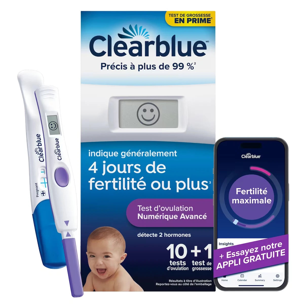 KIT de prévision de l’ovulation Advanced Digital, 10 tests d’ovulation