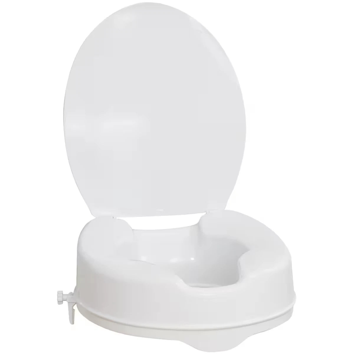 Siège de toilette surélevé avec couvercle, blanc, 10,16 cm