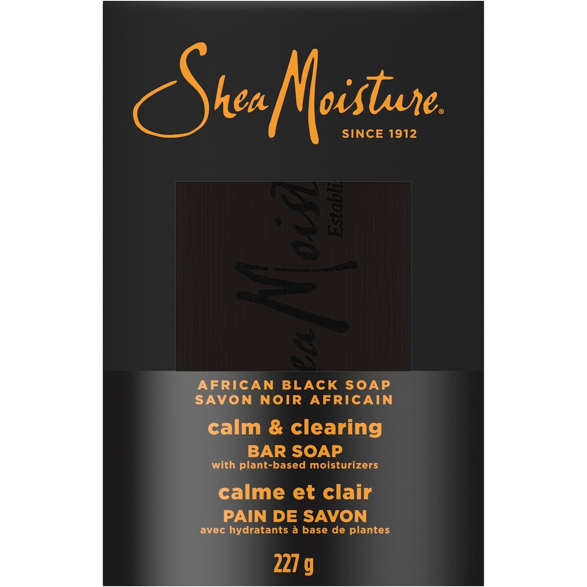 Sheamoisture Savon En Barre Apaise Et Clarifie Savon Noir Africain Avec Des Nutriments Au Beurre De Karit� Hydratants Pendant 24 Heures Pour Une Peau Saine Et éClatante, 227G