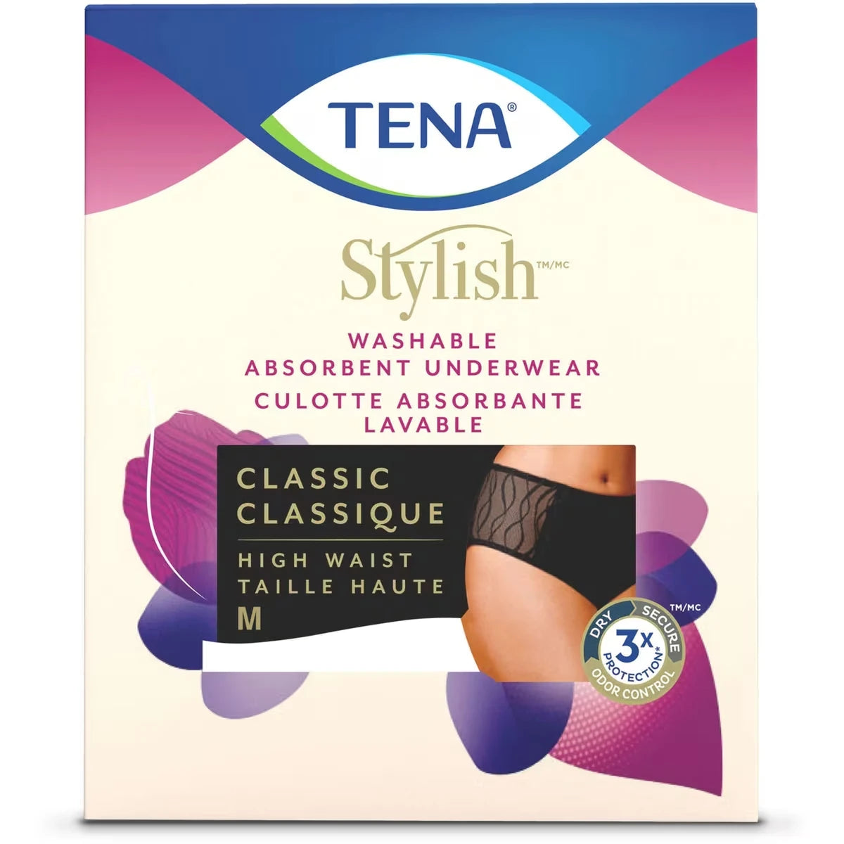 Stylish Noir Classic Culottes Absorbant Lavable M