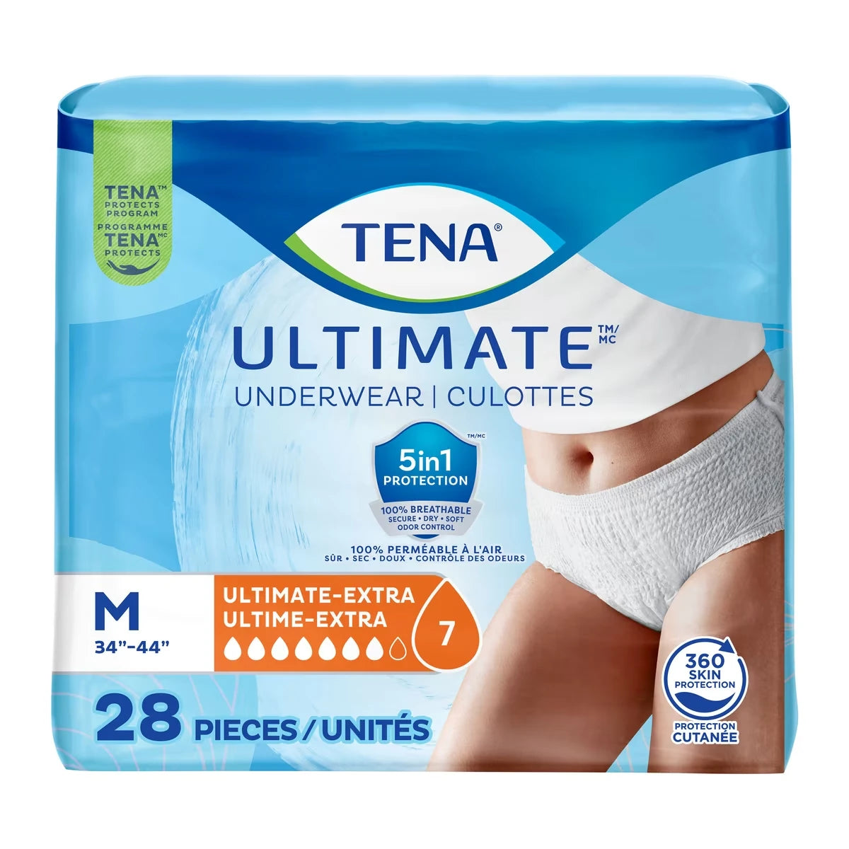Sensitive Care Culottes Ultime pour incontinence Protège-dessous, Moyen, 28 unités