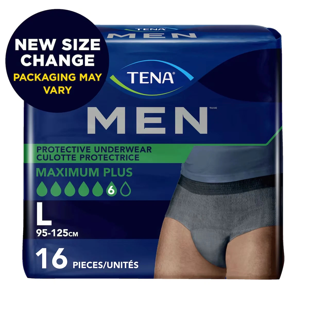 Men Culottes protectrices , absorption Super Plus, Grand, 16 unités