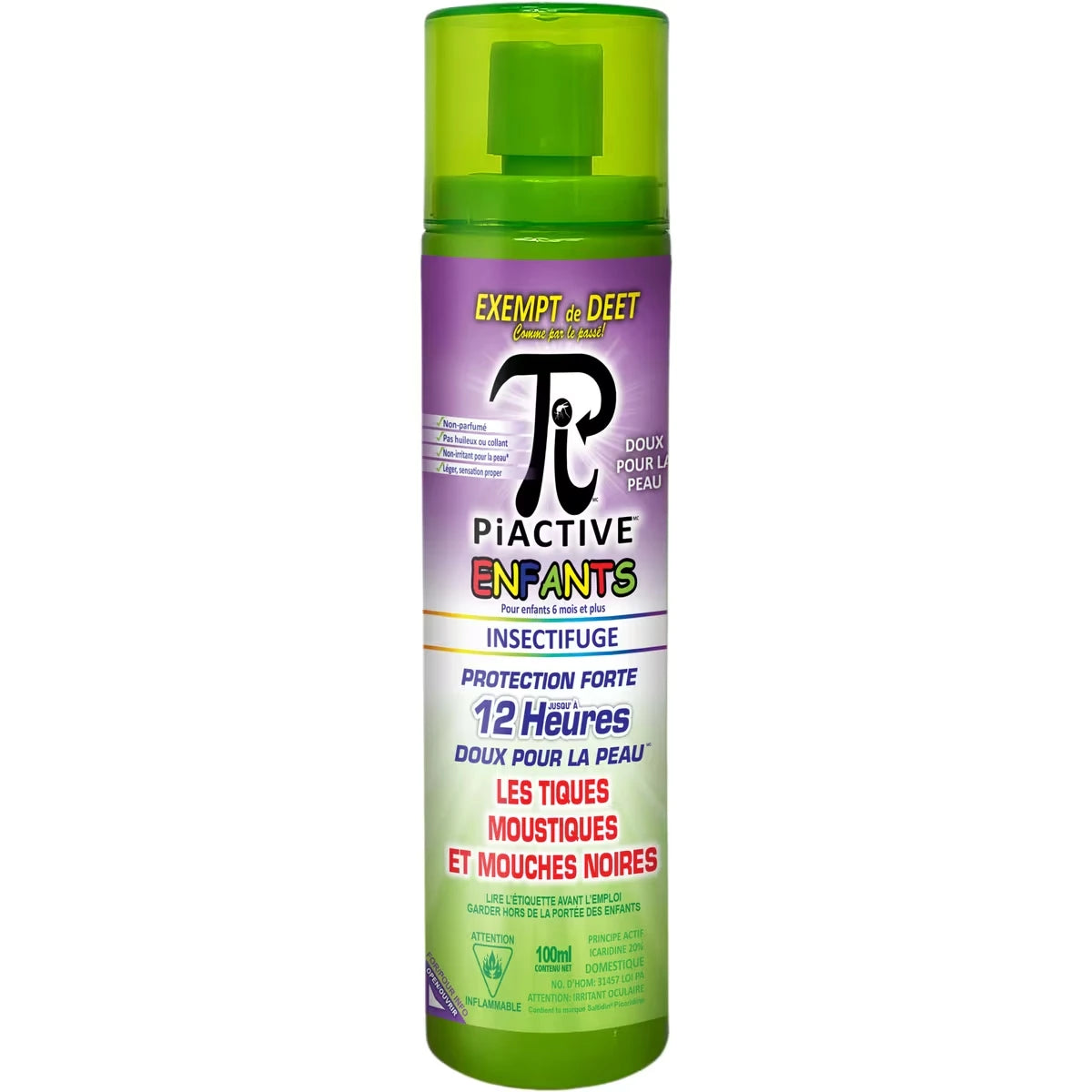 Enfants 12hr! Sans Deet Format Voyage 100ml