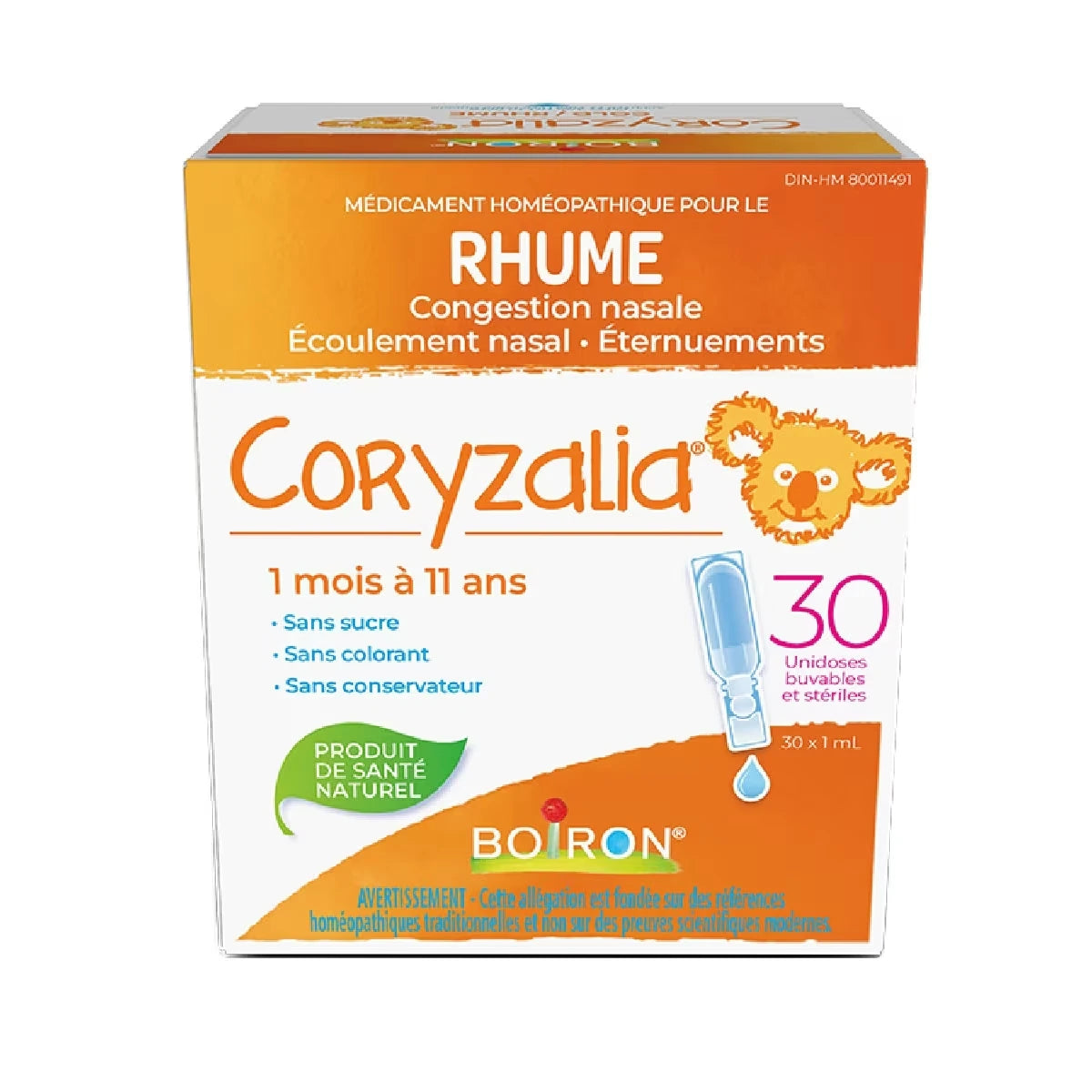 Coryzalia pour le rhume et ses symptômes chez les enfants de 1 mois à 11 ans