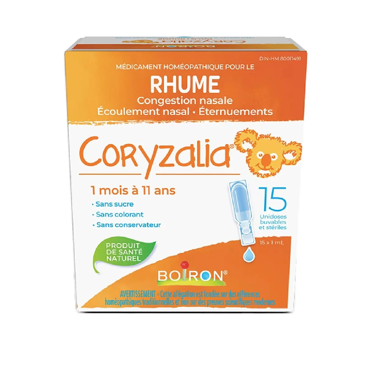 Coryzalia pour le rhume et ses symptômes chez les enfants de 1 mois à 11 ans