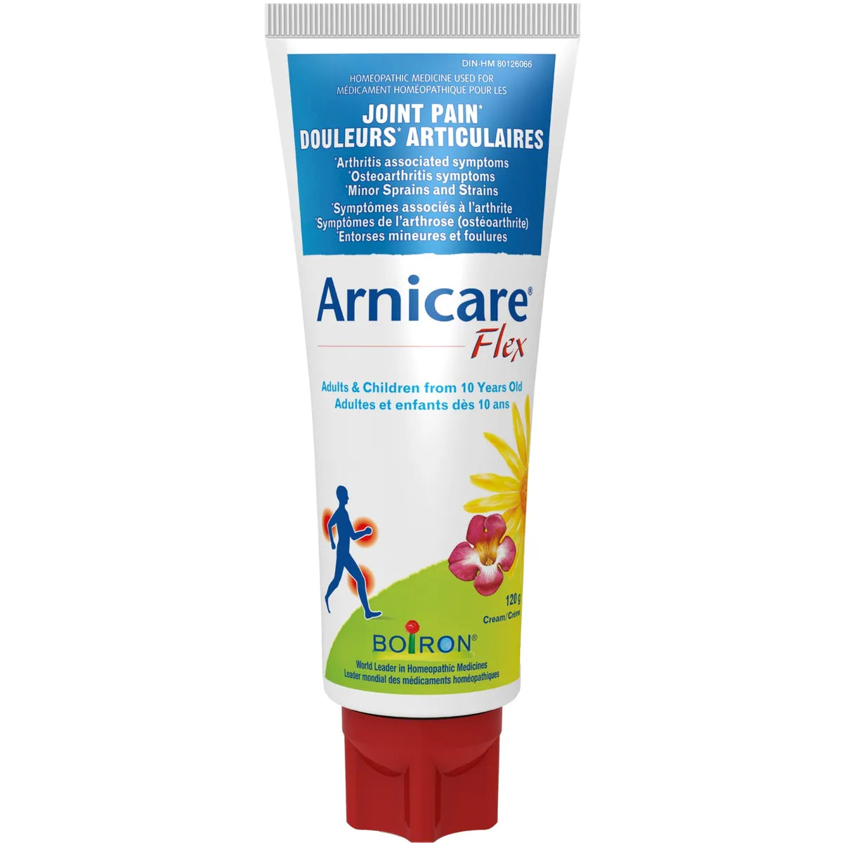 Arnicare Flex pour les douleurs articulaires, symptômes associés à l'arthrite, symptôme de l'arthrose (ostéoarthrite), entorses mineures et foulures.