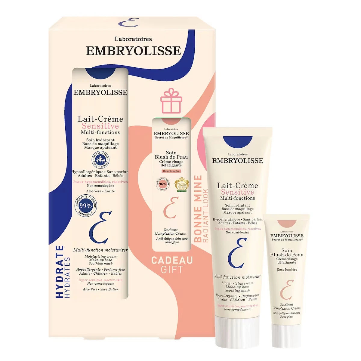 Duo Lait Crème Sensitive et Soin Blush de Peau Rose
