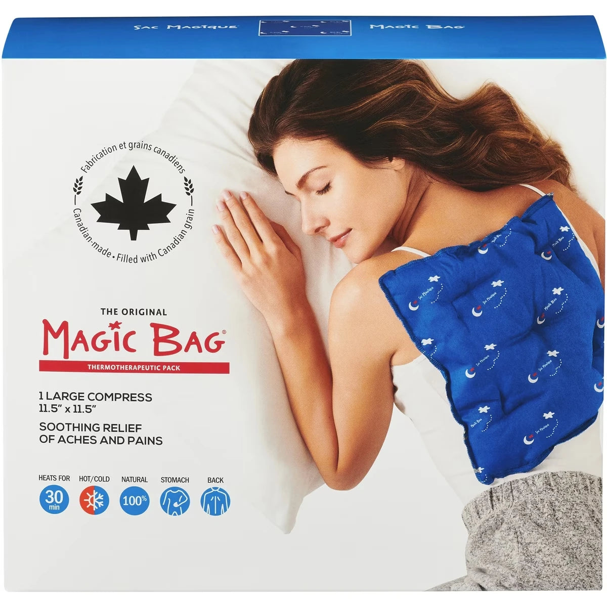 Sac Magique très grand coussin compresse chaude ou froide 29cm x 29cm