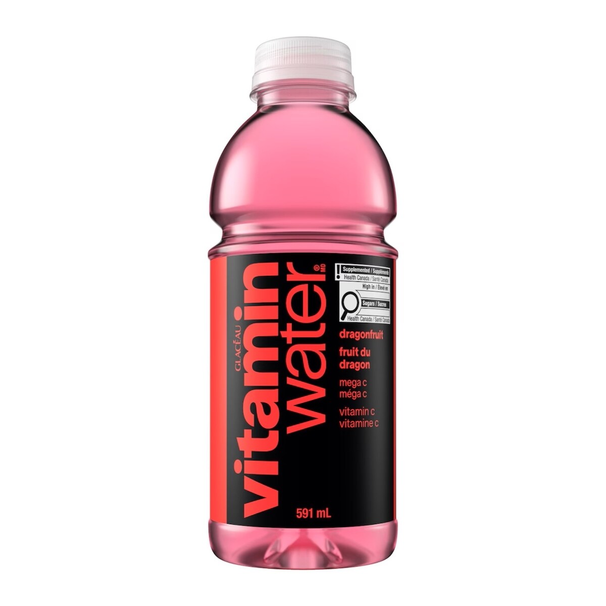 Boisson à l'eau enrichie de nutriments méga c fruit du dragon