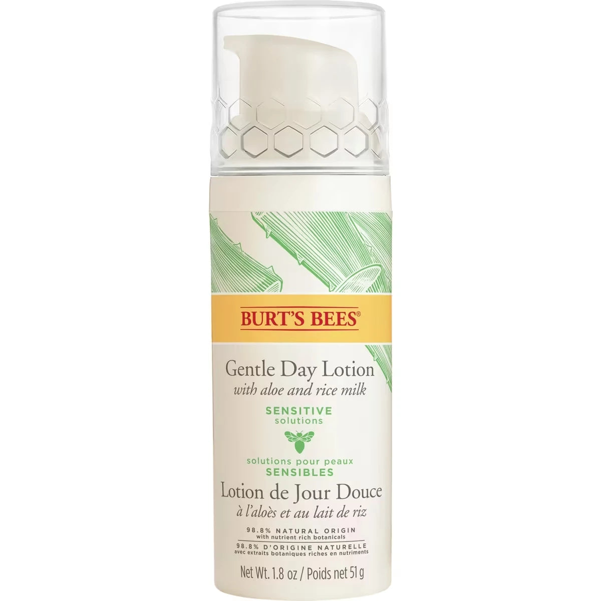 sensitive Solutions Gentle Day Lotion, Face Moisturizer for Sensitive Skin with Aloe and Rice Milk, 98.8% Natural Origin, Developed with Dermatologists, 51g