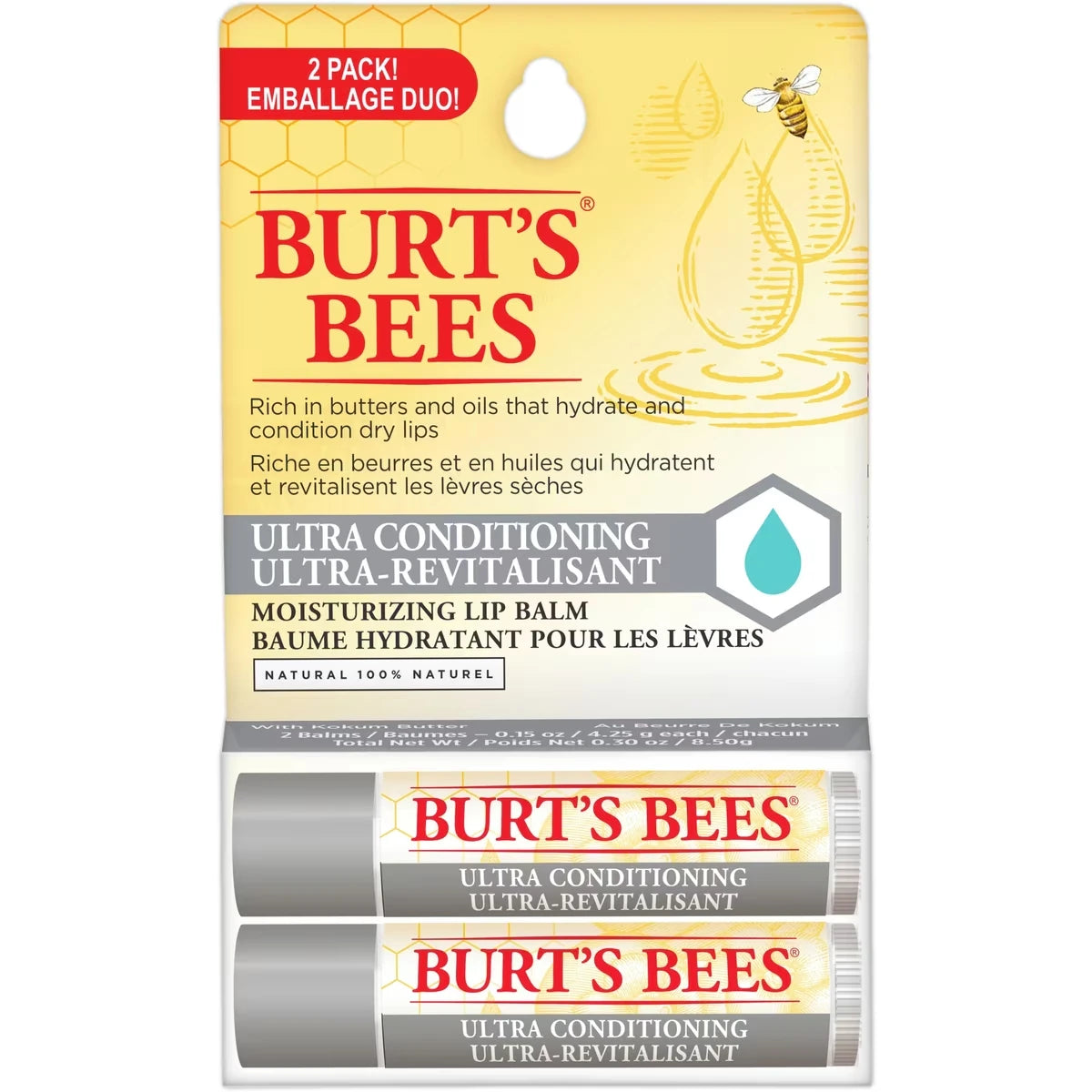 100% Natural Origin Lip Balm, Ultra Conditioning with Kokum Butter