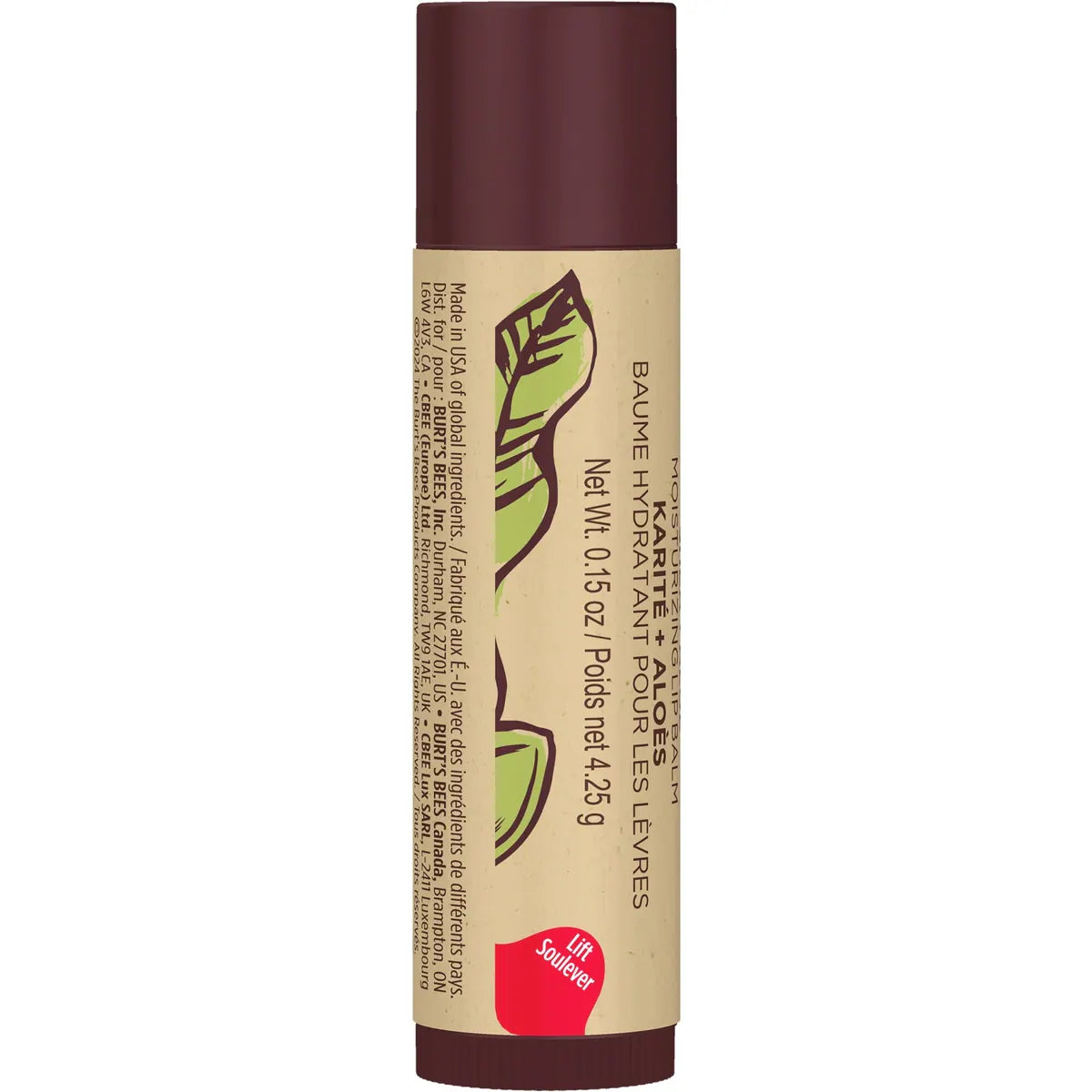 100% Natural Origin Moisturizing Lip Balm, Shea and Aloe, 2 Tubes