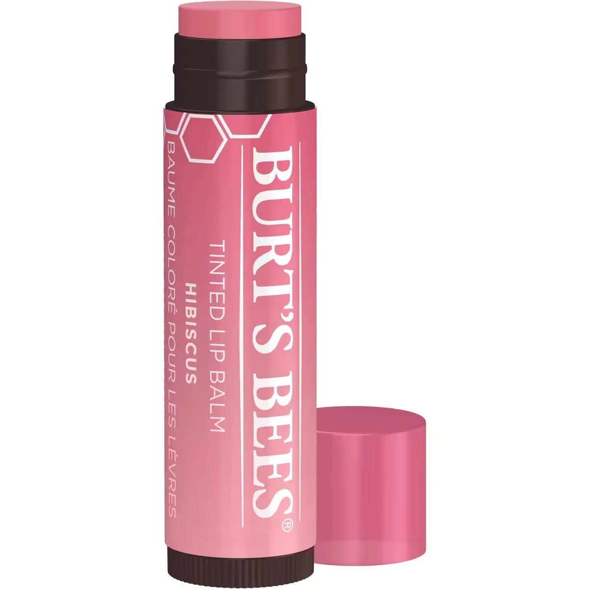 100% Natural Origin Moisturizing Tinted Lip Balm, Hibiscus with Shea Butter