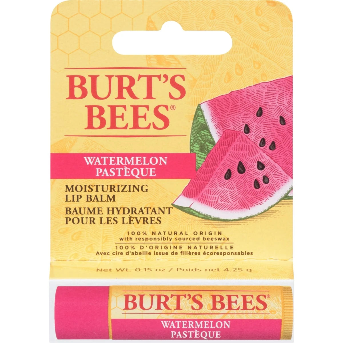 100% Natural Origin Moisturizing Lip Balm, Watermelon