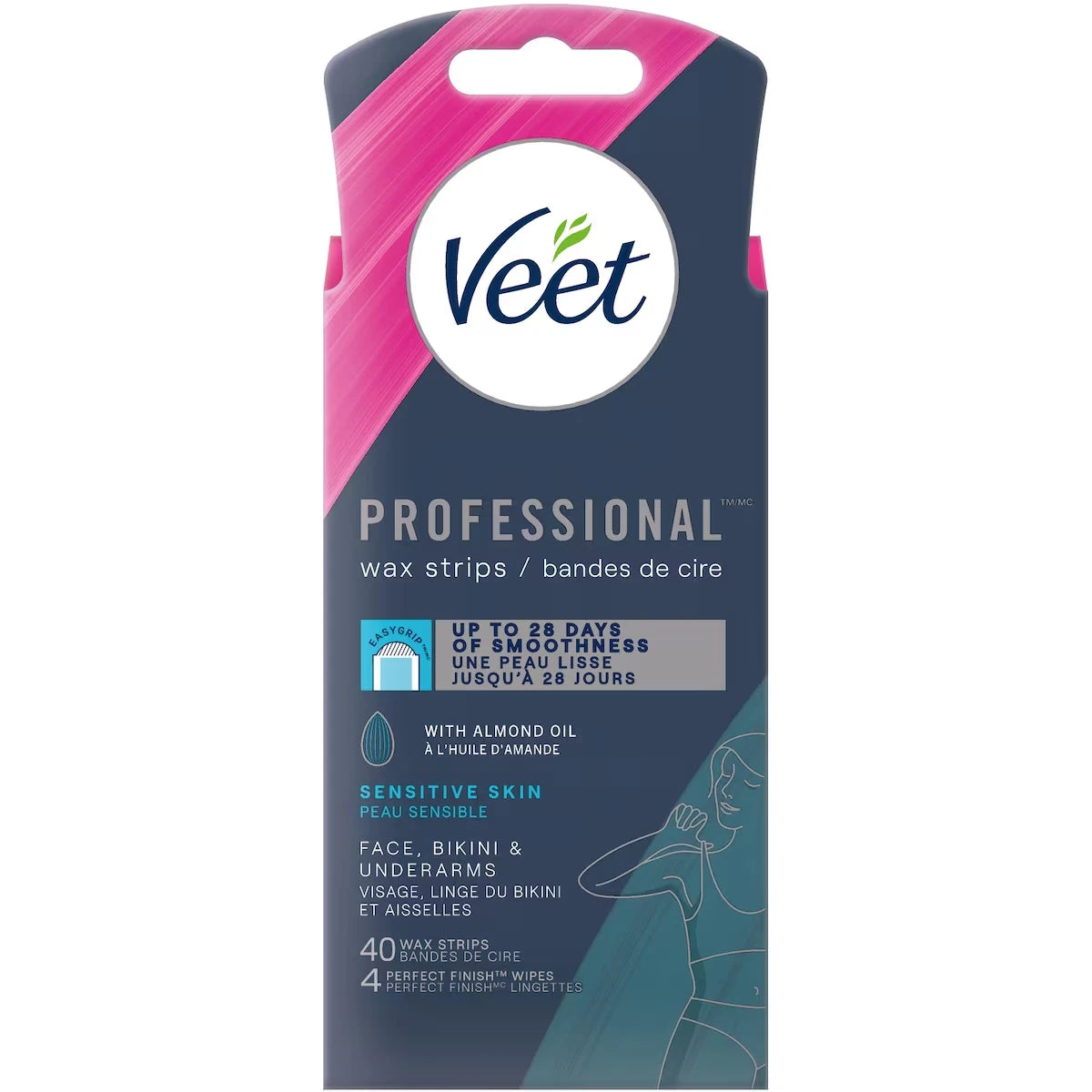 � Professional™ Bandelettes De Cire D�Pilatoire Pour Peau Sensible - Visage, Bikini Et Aisselles Qt� De 6/40(L'Emballage Peut Varier)