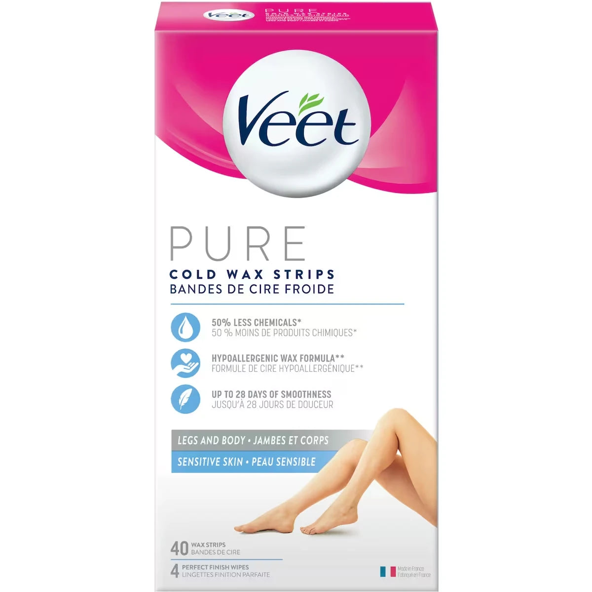 Pure™ – Bandes de cire froide pour les jambes et le corps