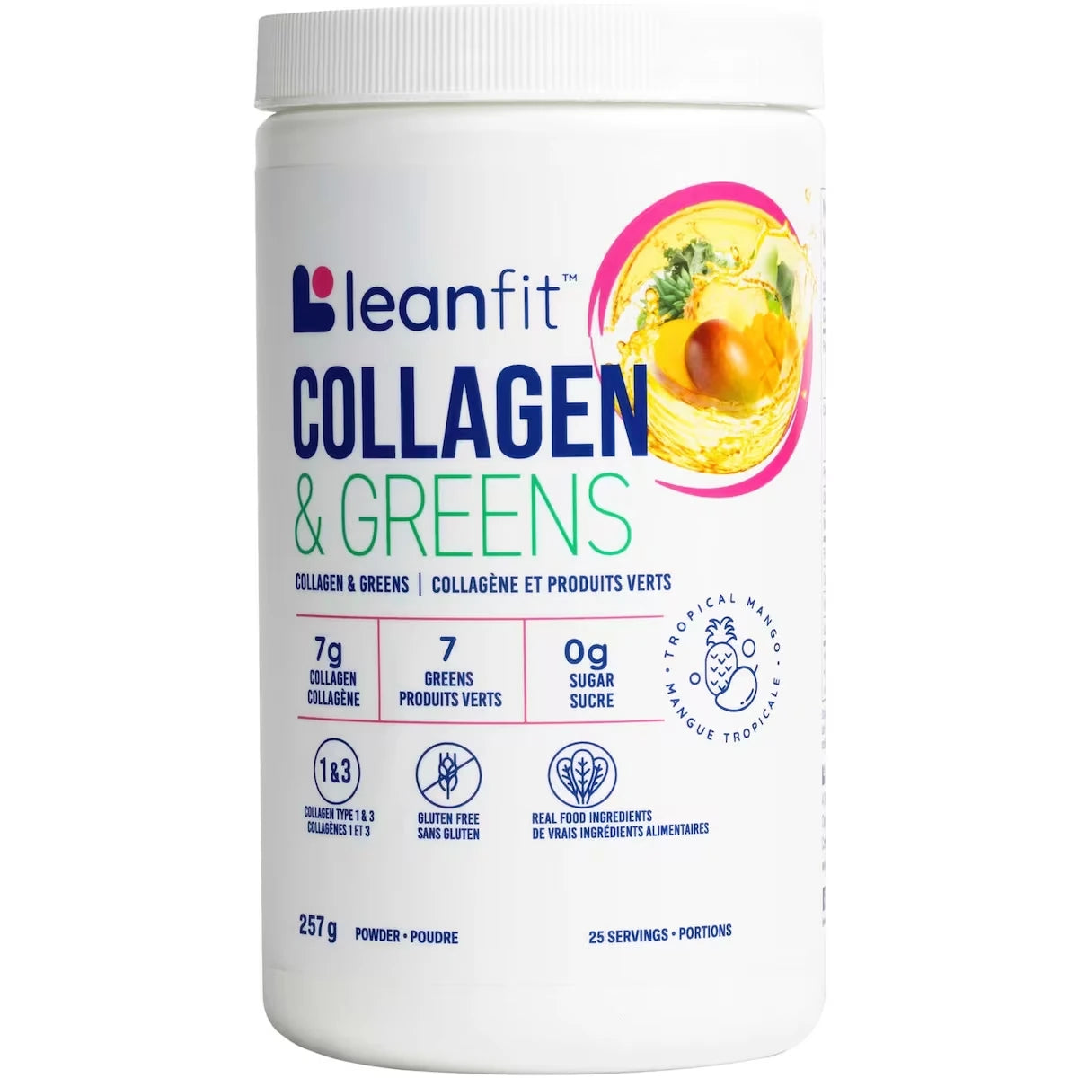 collagène et produits verts, mangue tropicale