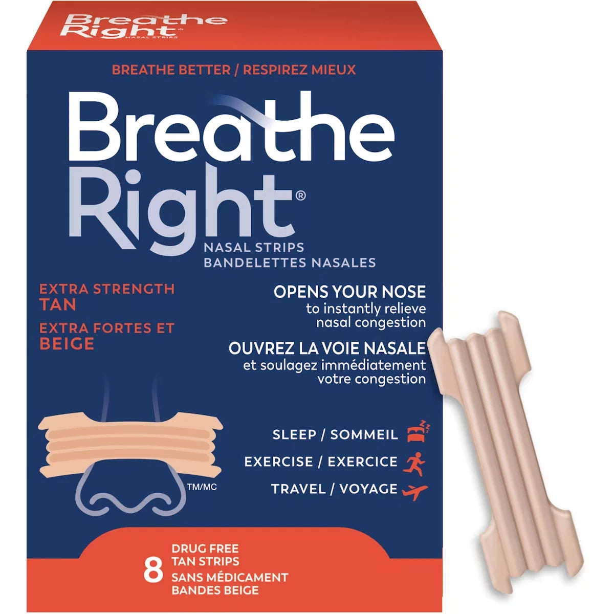 Bandelettes Nasales Beiges Extra Fort 8ct