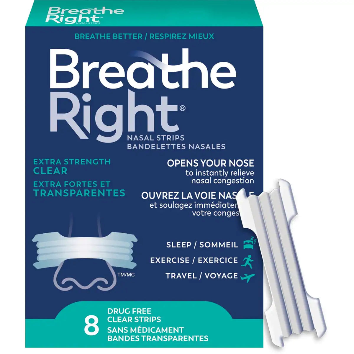 Bandelettes Nasales Transparentes  Extra Fort  8ct