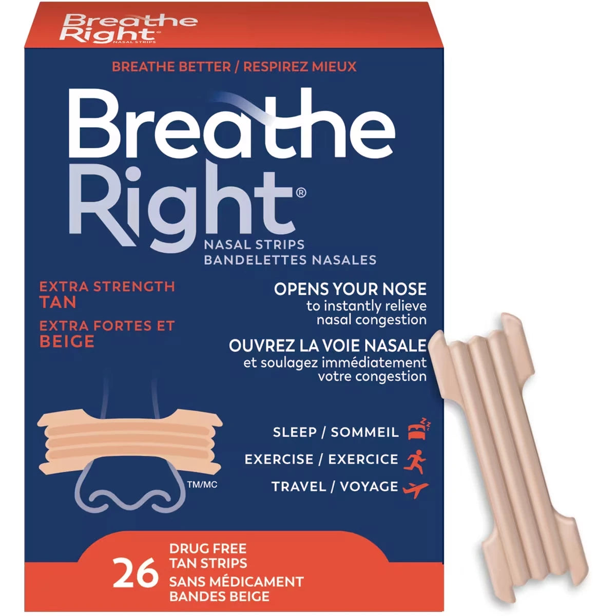 Bandelettes Nasales Beiges Extra Fort 26ct