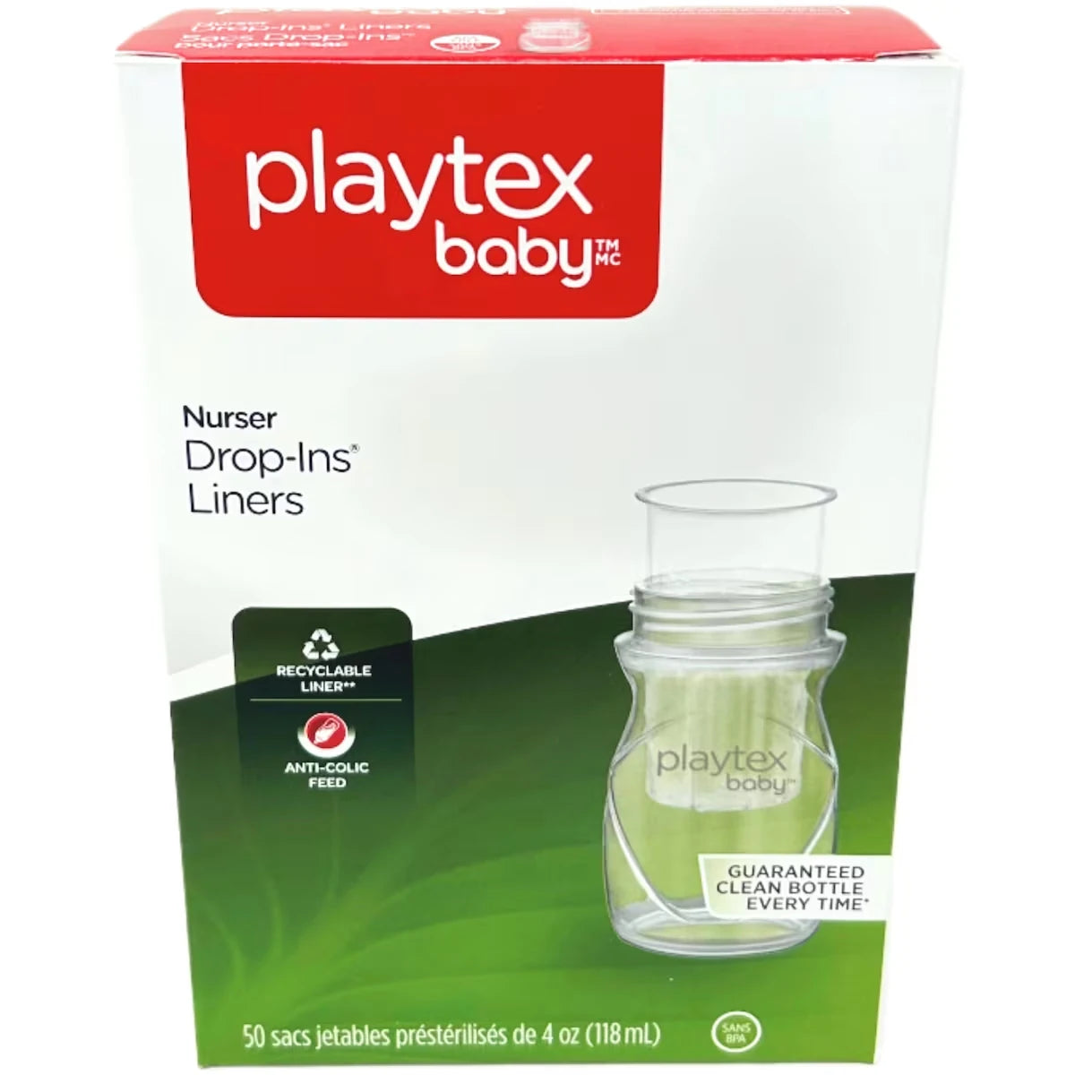 Biberons Playtex® avec 5 doublures, 1 paquet