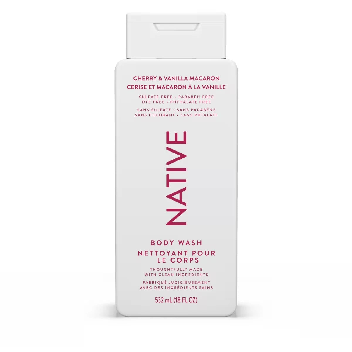 Nettoyant pour le corps Cerise et macaron à la vanille - sans sulfate, sans parabènes