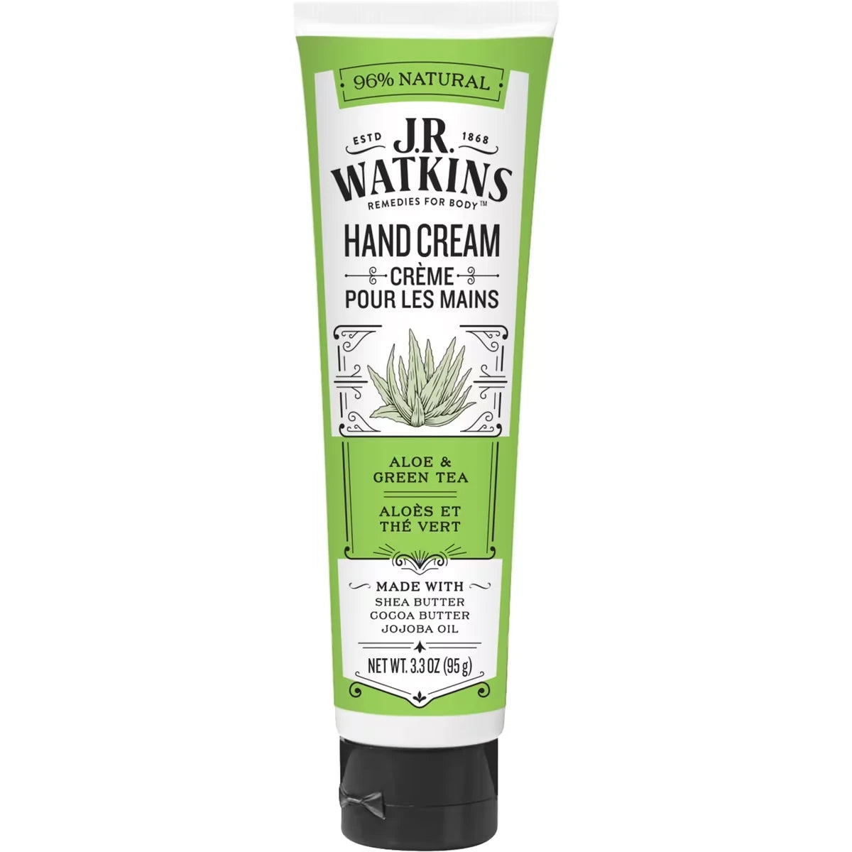 JR Watkins crème pour les mains aloes et the vert  95g