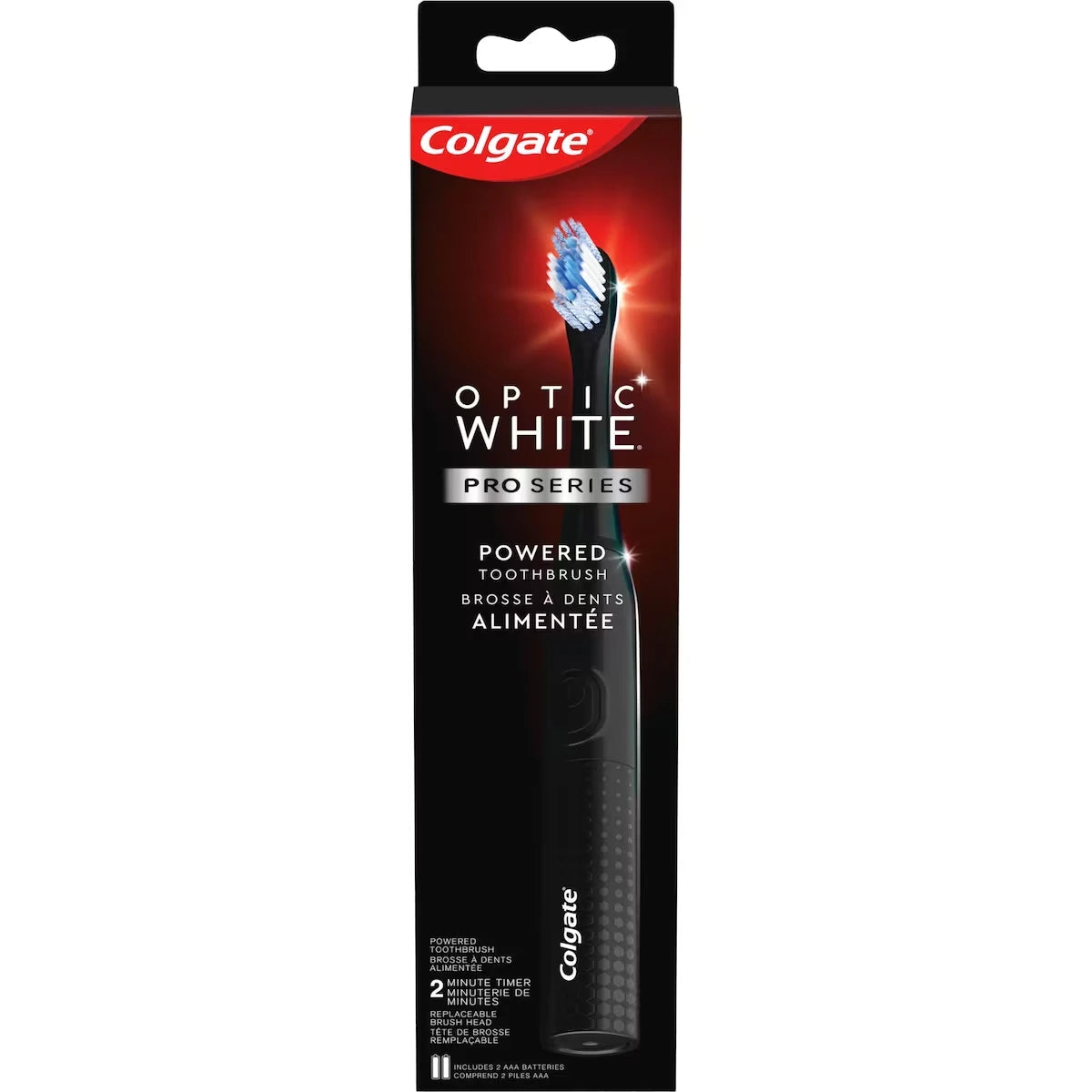Optic White Pro Series Sonic Brosse À Dents À Piles, Noire