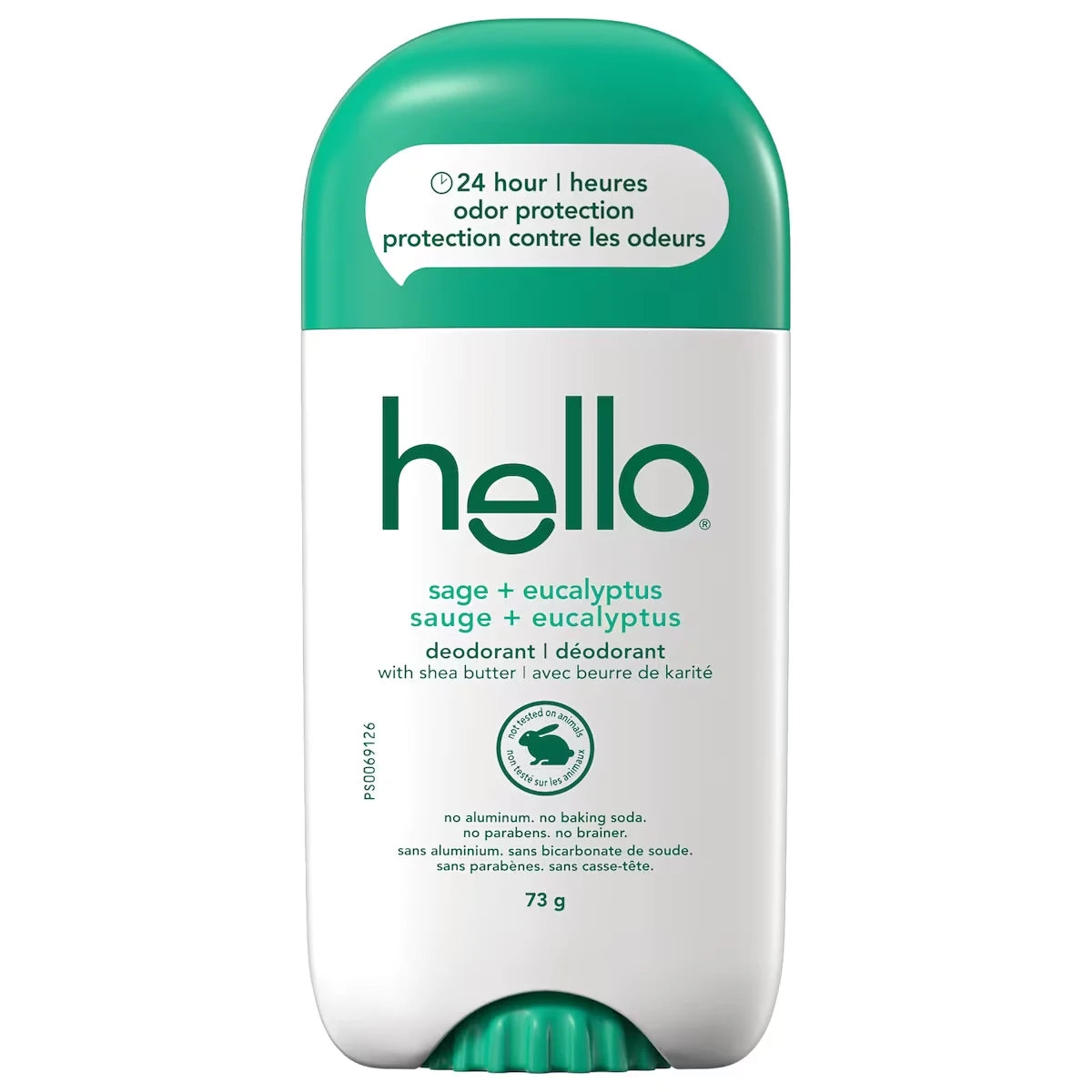 Déodorant HELLO sauge + eucalyptus avec du beurre de karité 73g